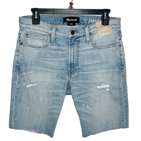 Madewell 9” denim distressed shorts size W28 - Picture 3 of 15